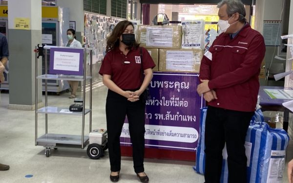 (29-04-63) โครงการช้างเหล็กกระทืบโควิด-19 เฟส1) ให้กับโรงพยาบาลสันกำแพง