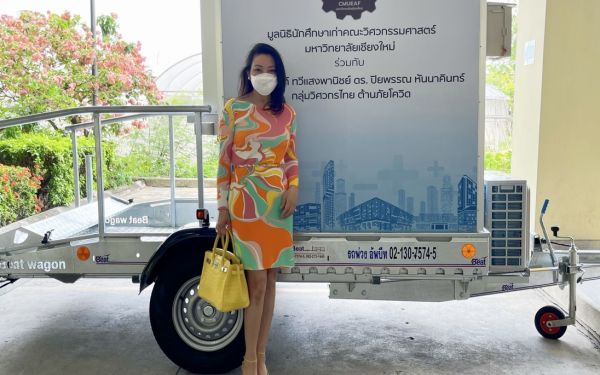 11.05.64 มูลนิธิ​นักศึกษาเก่า คณะวิศวกรรมศาสตร์​ มช.ส่งมอบ positive pressure mobile clinic ให้กับคณะเทคนิคการแพทย์มหิดล